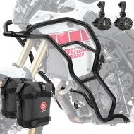 Set Pare carters + Phares Additionnels + sacoches adapté a Yamaha Tenere 700 19-24 Motoguard KT38