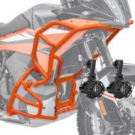 Set Sturzbügel + Zusatzscheinwerfer passend für KTM 790 / 890 Adventure 23-24 SH26 Nebelscheinwerfer Motoguard orange