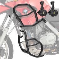Set Pare carter + Feux Additionnels adapté a BMW F 650 GS 00-07 Phares de brouillard Motoguard noir SG53