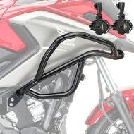 Set Sturzbügel oben + Zusatzscheinwerfer L passend für Honda NC 750 X / 700 X 12-20 Motoguard Nebelscheinwerfer