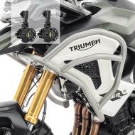 Set Sturzbügel oben + Zusatzscheinwerfer passend für Triumph Tiger 1200 GT / Pro 22-24 Nebelscheinwerfer Motoguard TG2 silber