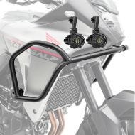 Set Pare carter haut + Phares Additionnels adapté a Honda Transalp XL 750 23-24 Feux de brouillard Motoguard HG12 noir
