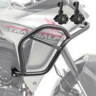 Set Sturzbügel oben + Zusatzscheinwerfer passend für Honda Transalp XL 750 23-24 Nebelscheinwerfer Motoguard HG14 schwarz