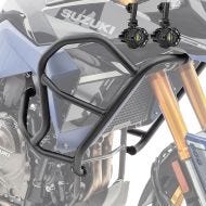 Set Pare carter haut + Phares Additionnels adapté a Suzuki V-Strom 800 DE 23-24 Feux de brouillard Motoguard HG21 noir