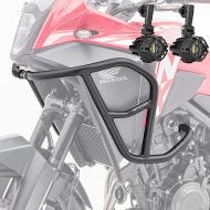 Set Pare carter haut + Phares Additionnels adapté a Honda NX 500 2024 Feux de brouillard HG44 Motoguard noir