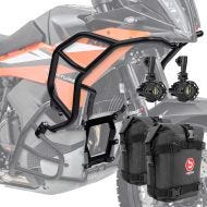 Set Sturzbügel + Zusatzscheinwerfer + Sturzbügeltasche passend für KTM 790 / 890 Adventure 23-24 Motoguard HG18 schwarz