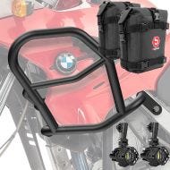 Set Pare carter haut + Phares Additionnels + sacoches adapté a BMW F 650 GS 00-07 Motoguard HG47 noir