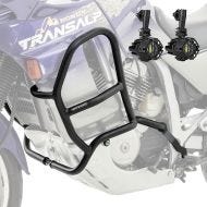 Set Pare carter + Phare Additionnel adapté a Honda Transalp XL 600 V 87-99 Feux de brouillard Motoguard MK17