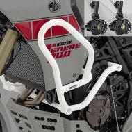 Set Pare carter + Phare Additionnel adapté a Yamaha Tenere 700 19-24 Feux de brouillard Motoguard MK12 blanc