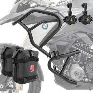 Set Pare carter + Phares Additionnels adapté a BMW G 310 GS 17-24 + sacoches Motoguard SK3