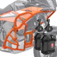 Set Pare carter + Phares Additionnels adapté a KTM 790 / 890 Adventure 23-24 + sacoches Motoguard SH27 orange