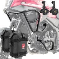 Set Pare carter + Phares Additionnels adapté a Honda NX 500 2024 + sacoches Motoguard SG67