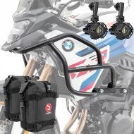 Set Pare carter haut + Phares Additionnels + sacoches adapté a BMW F 900 GS 2024 Motoguard HG53