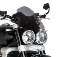Nakedbike-Scheibe passend für Triumph Rocket 3 R / GT 20-24 dunkel getönt Windschild Puig New Generation Touring 20283F