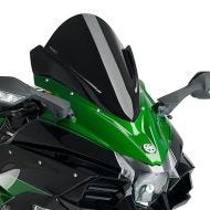 Racingscheibe passend für Kawasaki Ninja H2 SX 18-24 schwarz Verkleidungsscheibe Puig 9704N