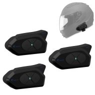 Set 3x Intercom moto Tourtecs GoCom4 système de communication Bluetooth avec oreillette IP65l