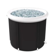 Eisbad aufblasbar Divit EB14 PVC Eistonne tragbar 75 x 75 cm schwarz