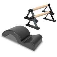 Indoor Calisthenics Holz Griffe IC1 Gymnastik Parallettes + Pilates Wirbelsäulenkorrektor Divit Rückenstrecker Pilates Zubehör nachhaltig RE51 schwarz