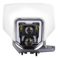 LED Scheinwerfer + Lampenmaske passend für Husqvarna SM 125 S / 610 S XDURE GP1 ECE DRL weiß