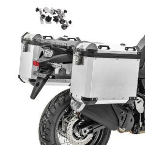 Alukoffer Set für Moto Guzzi Stelvio / V85 TT Aluminium Seitenkoffer Bagtecs GX-38-45 silber_1