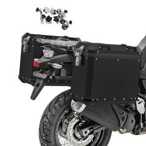 Set de Valises laterales aluminium compatible avec BMW R 1200 R / 1250 R Bagtecs GX-38-45 noir