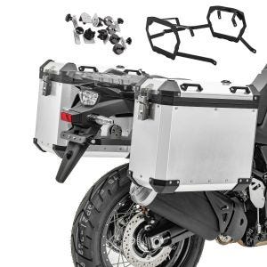 Alu-Koffer + Kofferträger für Honda Africa Twin Adventure Sports 1100 20-21 Bagtecs GX38 silber_1