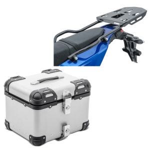 Set Topcase + Gepäckträger passend für Yamaha Tenere 700 19-24 silber Bagtecs XS45