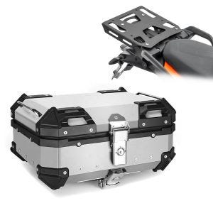 Set Topcase + Gepäckträger passend für KTM 1290 Super Adventure S / R 21-24 Bagtecs XB22 silber
