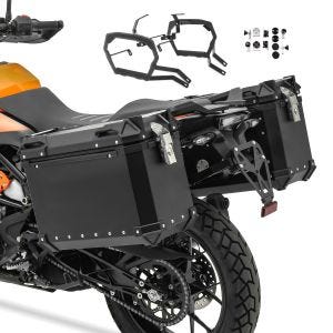 Alu-Koffer + Kofferträger passend für KTM 1190 Adventure / R 13-16 Bagtecs XW38 schwarz