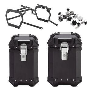 Valises laterales aluminium + supports compatible avec Husqvarna Norden 901 21-25 Bagtecs XW30-38 noir