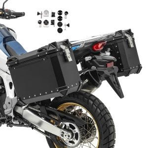 Motorrad Alukoffer Set XW38 Bagtecs Aluminium Seitenkoffer 2x38 Liter + Adapter schwarz