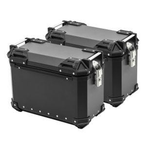 Motorrad Alukoffer Set Bagtecs XW30 Aluminium Seitenkoffer 2x30 Liter + Adapter schwarz