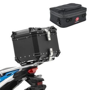 Set Motorrad Aluminium Topcase 45L + Zusatztasche Bagtecs XB45 Alu Top Case schwarz