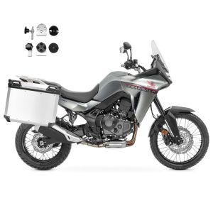 Valises laterales aluminium + adapteurs pour Honda Transalp XL 750 23-24 Bagtecs QP48 argent