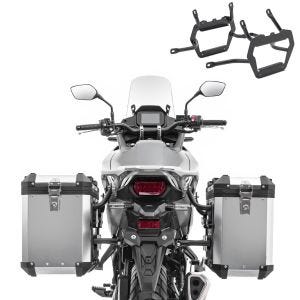 Valises laterales aluminium 38-48L + supports pour Honda Transalp XL 750 23-25 Bagtecs XW38-48 argent