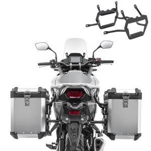 Valises laterales aluminium 48L + supports pour Honda Transalp XL 750 23-25 Bagtecs XW48 argent