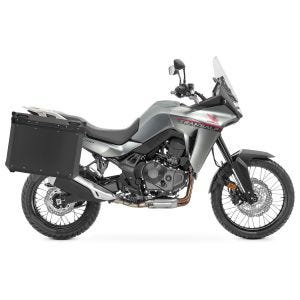 Set Alukoffer 38-48L + Kofferträger passend für Honda Transalp XL 750 23-25 Aluminium Koffer Bagtecs XW38-48 schwarz DPLS1