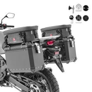 Valises laterales aluminium + adapteurs pour Honda Transalp XL 750 23-24 Bagtecs XW38 noir + sacoches etanches