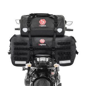 Sacoche de selle Moto arrière Set Bagtecs SX70 + XF30 Drybag Etanche 100L