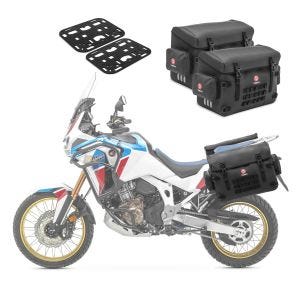 Valise latérales moto PVC compatible avec Honda Africa Twin Adventure Sports / 1100 Bagtecs BPW + plaque supports
