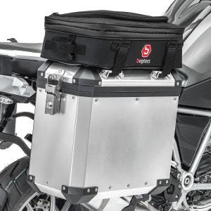 Motorrad Alukoffer Bagtecs GX45 Aluminium Seitenkoffer 45 Liter Universal silber + Zusatztasche BF2_1