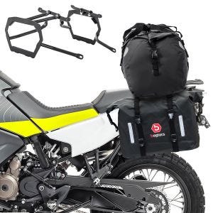 Satteltaschen Set WP8 passend für Husqvarna Norden 901 21-25 mit Hecktasche und Kofferträger Bagtecs DPLM1