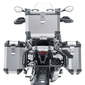 Set Valises laterales aluminium + topcase + supports pour Honda Transalp XL 750 23-25 Bagtecs ADSX120 argent