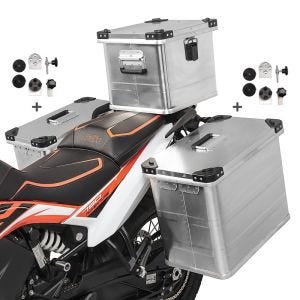 Alu Seitenkoffer Gobi 45l-34l Topcase 36L und Adapter für Kofferträger_1