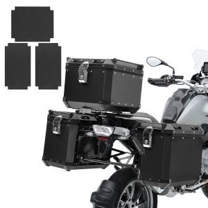 Set Alu Koffer ADX130B passend für BMW R 1250 GS 19-23 + Topcase + Kofferträger + Set Aufkleber Bagtecs schwarz