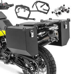 Valises latérales aluminium 34-40L compatible avec BMW F 850 GS / F 750 GS 18-23 + support Bagtecs Atlas noir