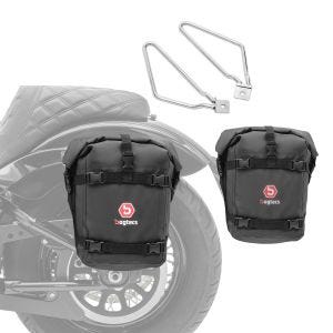 Sacoches laterales K4 + Ecarteurs chrome compatible avec Indian Chief / Bobber / Dark Horse