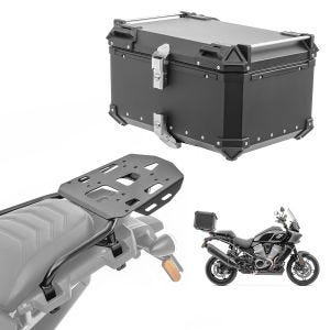 Set Alu Topcase + Träger passend für Harley Davidson Pan America 1250 / Special 21-24 XB65 schwarz Bagtecs