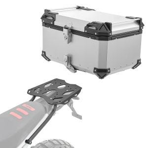 Set Alu Topcase + Gepäckbrücke passend für BMW F 900 GS 2024 Bagtecs XB65 silber