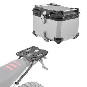 Set Alu Topcase + Gepäckbrücke passend für BMW F 900 GS 2024 Bagtecs XB45 silber